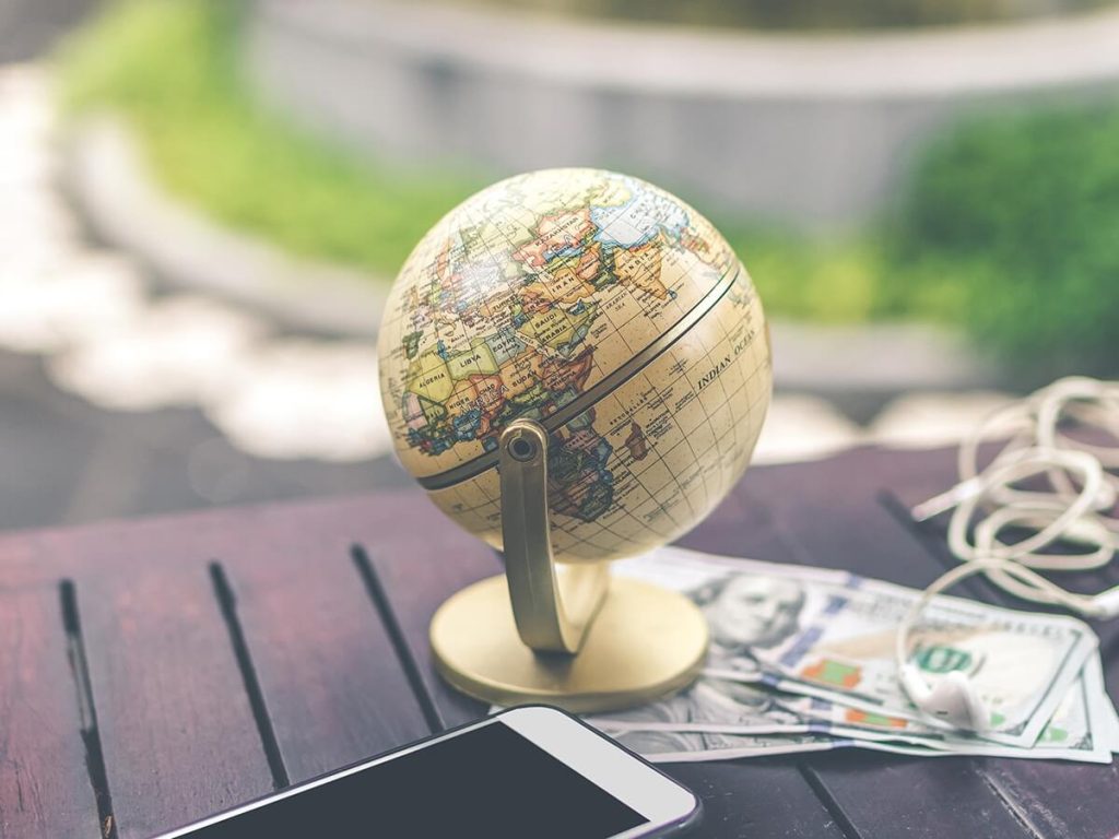 globe on a table