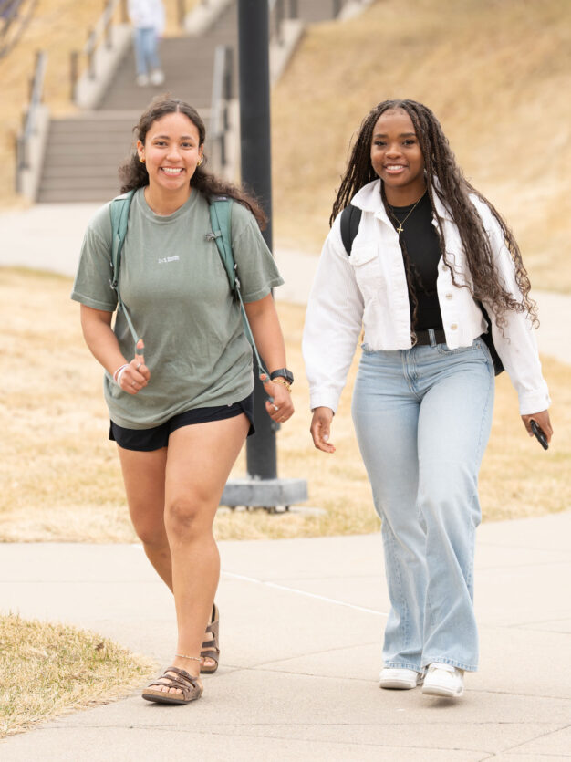 Female students walking